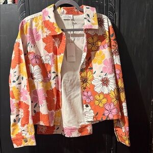 Emily Wonder Vibrant Floral Jean Jacket